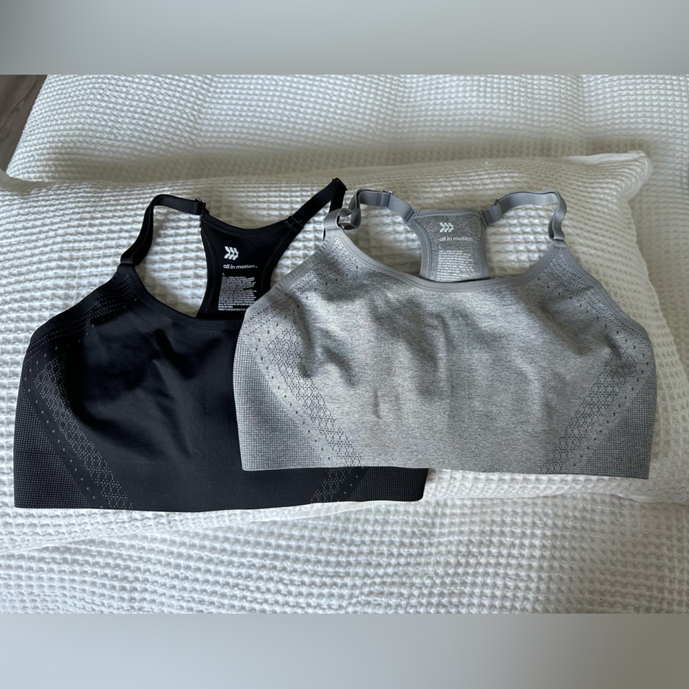All in Motion Black and Gray Sports Bras